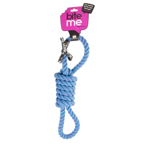 Visuel 2 du produit Duvoplus Jouet Chien Corde 2 Boucles Bleu Tug Life - Taille 42 x 8 x 8 cm