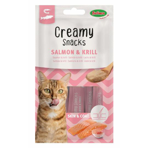 Visuel 1 du produit Bubimex Creamy snacks pour chat X4 Saumon et krill - 60 gr