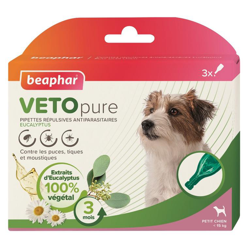Visuel 1 du produit Soin Chien - Beaphar Pipette antiparasitaire Vetopure petit chien  - 3 x 1 ml