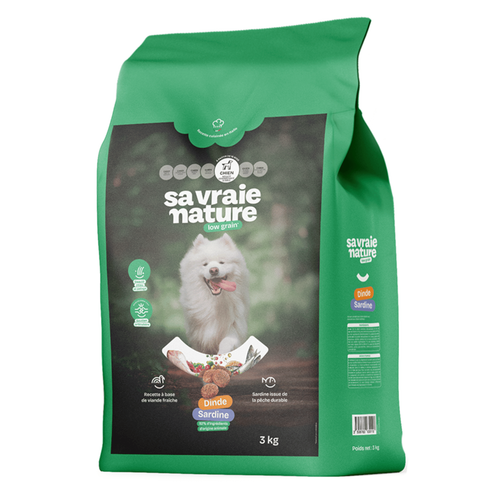 Visuel 1 du produit Sa Vraie Nature Croquettes Chien Grande Taille Dinde/Sardine - 3 kg