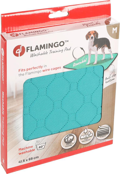 Visuel 1 du produit Éducation Chien - Flamingo Tapis d'entraînement lavable Patsy Taille M Vert - 69 x 41,5 x 0,3 cm
