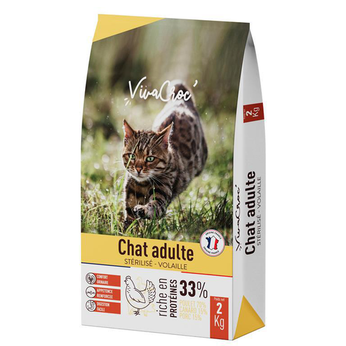 Visuel 1 du produit Croquettes Chat – VivaCroc Adulte Stérilisé Poulet – 2 kg