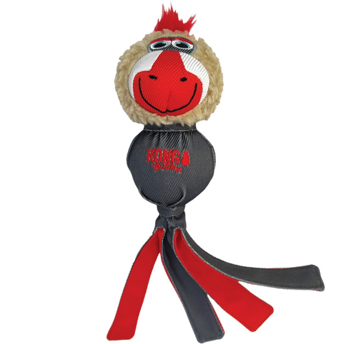 Visuel 2 du produit Kong Jouet Chien Peluche Wubba Zoo Mandrill Rouge - Taille L