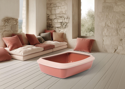Visuel 1 du produit Savic Bac à litière Chat Iriz rose - 37 x 50 x 13,5 cm
