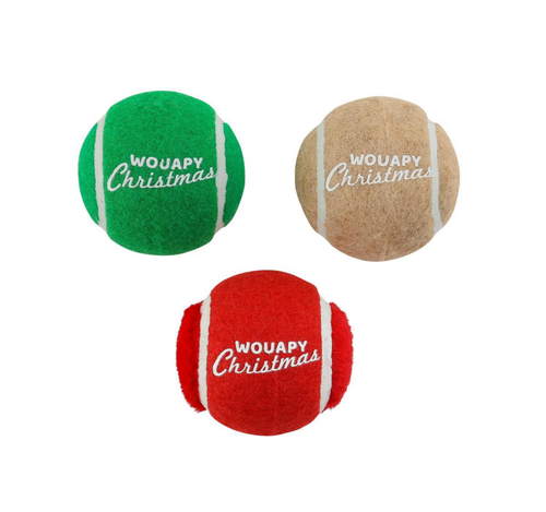 Visuel 3 du produit Wouapy Jouet Chien Coffret Noël Balles Tennis Multicolore - x 3