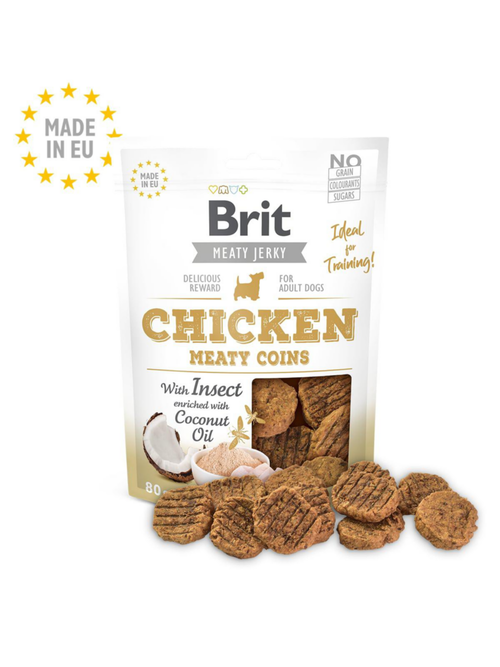 Visuel 1 du produit Friandises Chien – Brit Jerky Meaty Coins Chicken with Insect – 3,5 – 4 cm