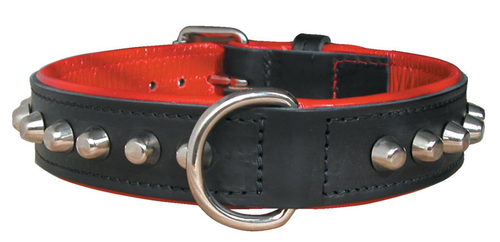Visuel 1 du produit Collier Chien – Zolux Collier Cuir Bouledogue noir/rouge – 55 cm