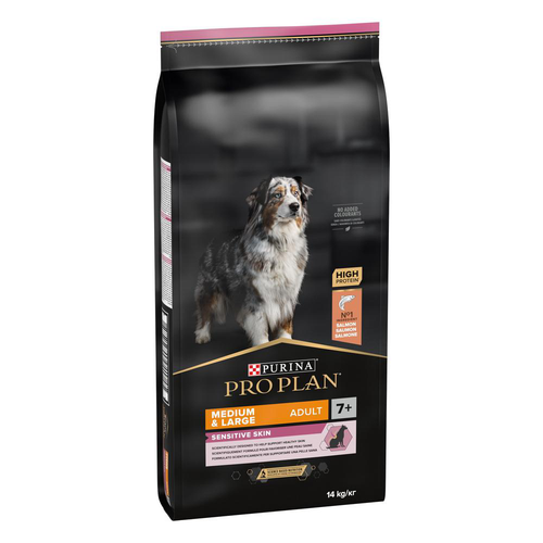 Visuel 1 du produit Croquettes Chien – Pro Plan Sensitive Skin +7 Saumon – 14 kg