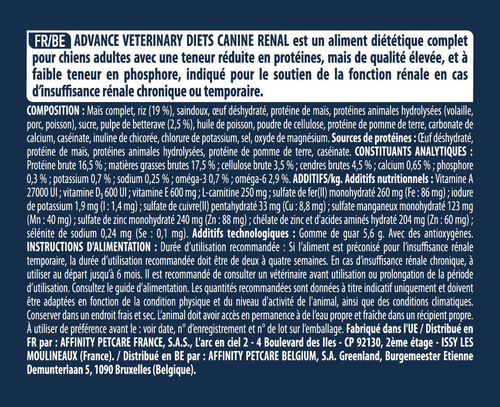Visuel 2 du produit Advance Veterinary Diets Croquettes Chien Renal - 12 kg