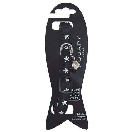 Visuel 1 du produit Collier Chat - Wouapy Collier nylon Star Noir - 32 x 1,2 cm