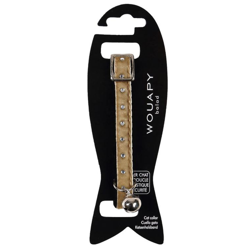 Visuel 1 du produit Collier Chat - Wouapy Collier Galon velours strass Beige - 21/31 cm