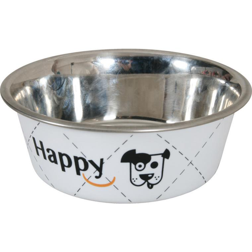 Visuel 1 du produit Écuelle Chien et Chat - Happy Zolux en inox blanc 14 cm – 0,4 l