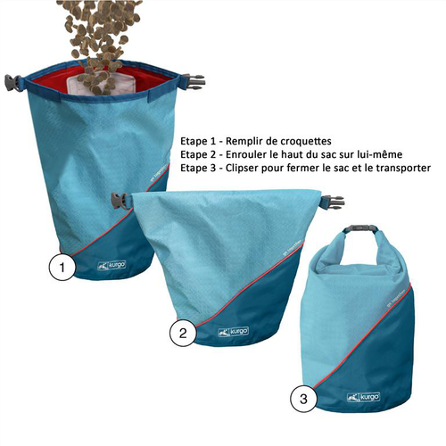 Visuel 3 du produit Kurgo Sac de transport croquettes bleu - Capacité 2,2 kg