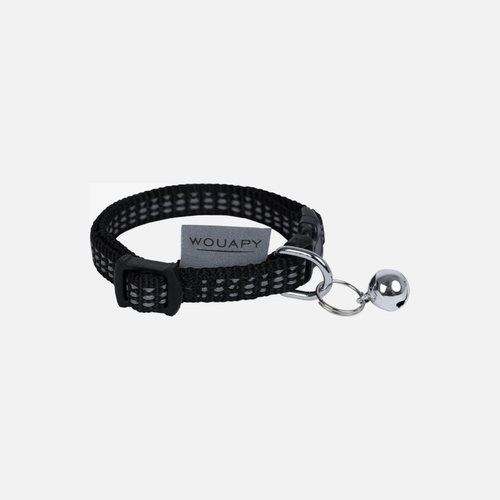 Visuel 1 du produit Collier Chat - Wouapy Collier nylon Protect Noir - 18/25,5 cm