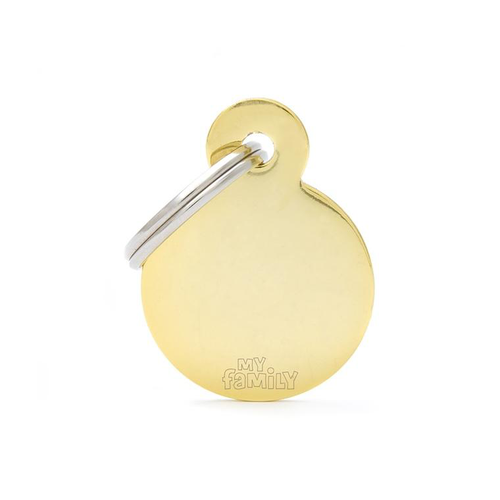 Visuel 1 du produit My Family Médaille Chien Basic Petit cercle Laiton Doré - 28,5 x 21,5 x 2 mm