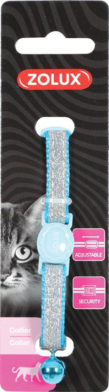 Visuel 1 du produit Collier Chat – Zolux Shiny Bleu Nylon – Réglable de 17 à 30 cm