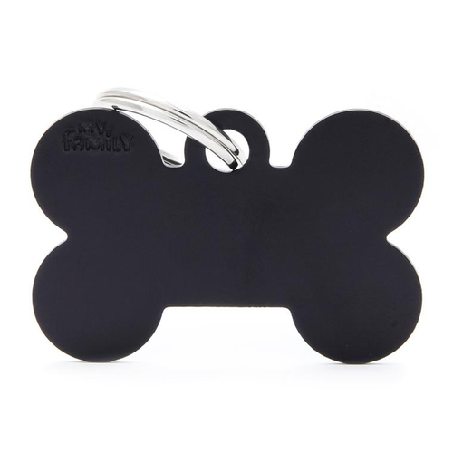 Visuel 1 du produit My Family Médaille Chien Basic Grand os Alu Noir - 38 x 25 x 2 mm