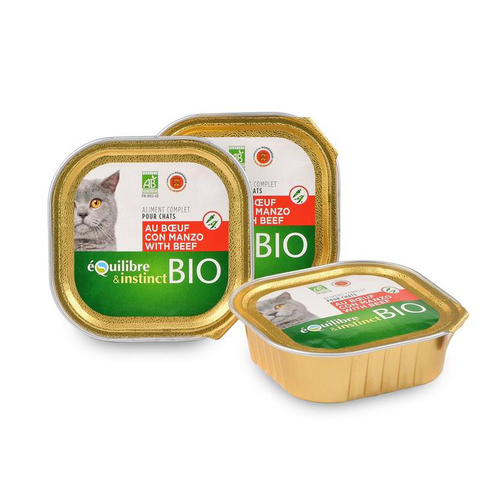 Visuel 1 du produit Barquette Chat – Équilibre & Instinct bio Bœuf 100 gr