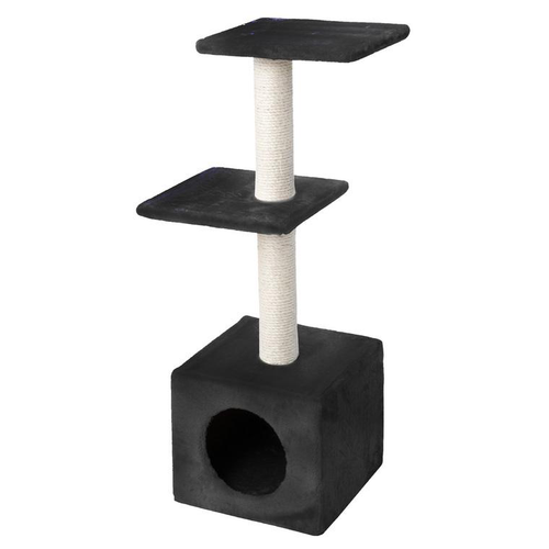 Visuel 1 du produit Habitat Chat – EBI Arbre à chat Palazzo noir – 30 x 30 x 90 cm