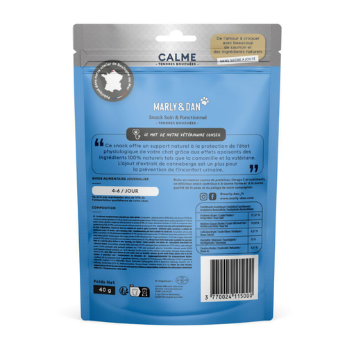 Visuel 2 du produit Friandise Chat – Marly & Dan Tendres bouchées « Calme » - 50 gr