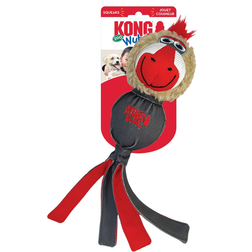 Visuel 1 du produit Kong Jouet Chien Peluche Wubba Zoo Mandrill Rouge - Taille L