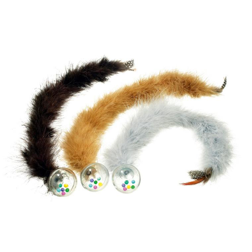 Visuel 1 du produit Jouet Chat - Flamingo Balle plume x1 - 45 cm - coloris aléatoire