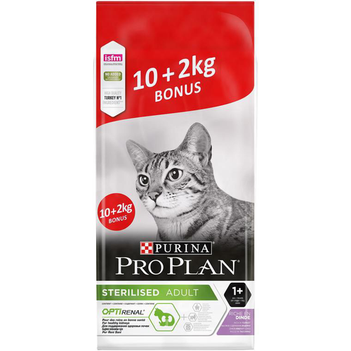 Visuel 1 du produit Pro Plan Croquettes Chat Adulte Stérilisé Dinde - 10 kg + 2 kg offerts