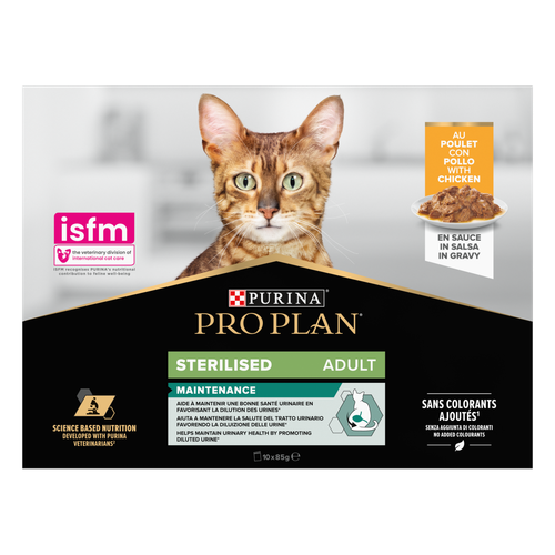 Visuel 2 du produit Boîtes Chat – Pro Plan Sachet Sauce Sterilised Poulet – 10 x 85 g