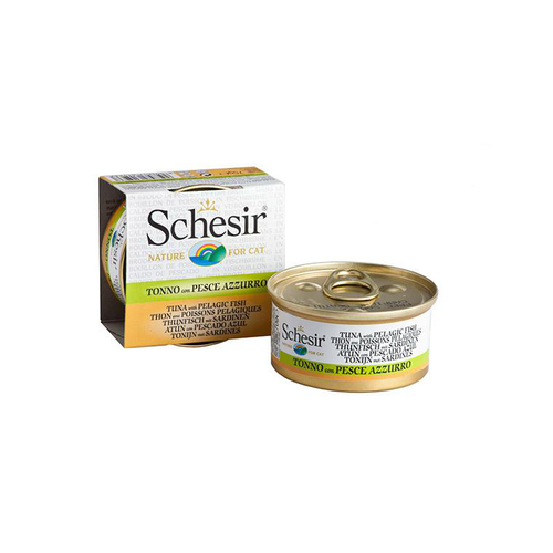 Visuel 1 du produit Boîte Chat - Schesir® Thon Poissons + bouillon 70 g