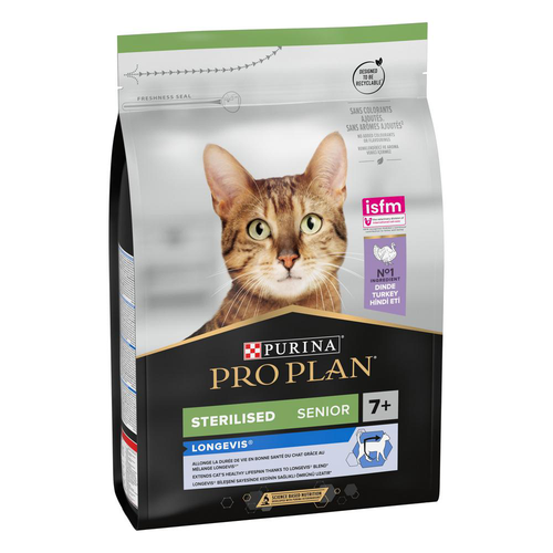 Visuel 1 du produit Croquettes Chat – Pro Plan Sterilised Adulte 7+ Dinde – 3 kg