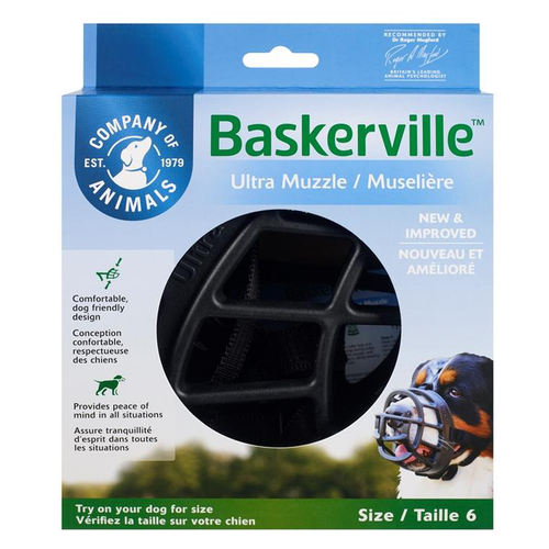 Visuel 1 du produit Muselière pour chien noire caoutchouc thermoplastique Baskerville Ultra – Taille 6