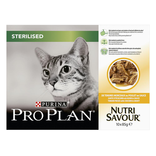 Visuel 2 du produit Boîtes Chat – Pro Plan Sachet Sauce Sterilised Poulet – 10 x 85 g