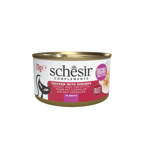 Visuel 1 du produit Schesir Aliments Humides Chat Poulet Crevettes Bouillon Complémentaire - 70 g