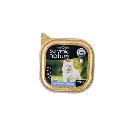 Visuel 2 du produit Boîte Chat stérilisé - Sa vraie nature® Terrine Saumon et Légumes - 100 g