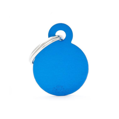 Visuel 1 du produit My Family Médaille Chien Basic Petit cercle Alu Bleu foncé - 28,5 x 21,5 x 2 mm