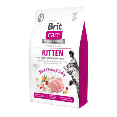 Croquettes Chat - Brit Care Grain Free kitten Healthy Growth and Development - 2kg