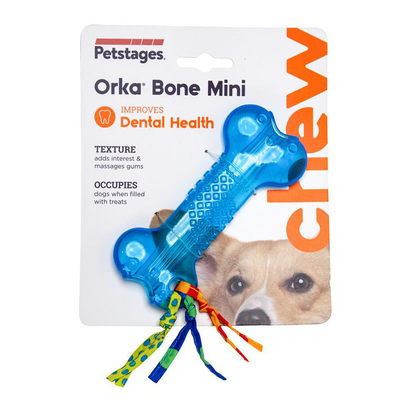 Meilleurs prix pour Jouet Chien - Petstages Mini Orka bone bleu