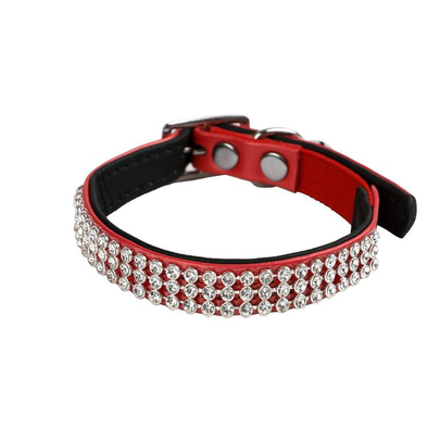 Comparer les prix de Collier pour chat rouge Diam's simili cuir Wouapy – Taille unique