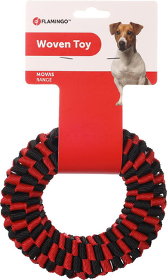 Meilleurs prix pour Jouet Chien - Flamingo Jouet Movas Anneau Rouge et noir - Ø 15 cm