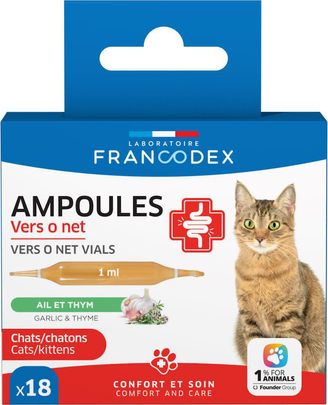 Meilleurs prix pour FRANCODEX-Francodex Ampoules Chat Vers O Net - x 18 ampoules