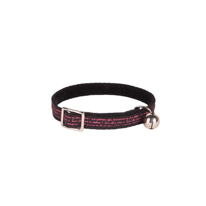 Comparer les prix de Collier Chat - Wouapy Collier Style texte Noir et Rouge - 18/25,5 cm