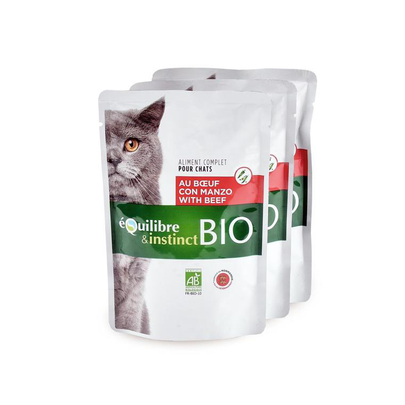 Emincés BIO chat riche en boeuf