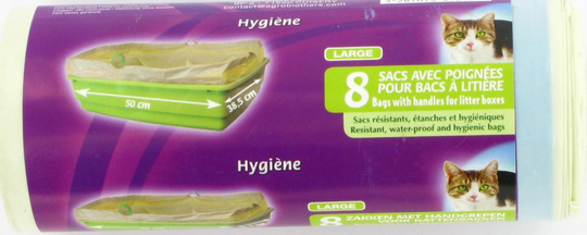 Comparer les prix de GIRARD-Sac à litière pour chat - Rouleau de 8 sacs Taille L