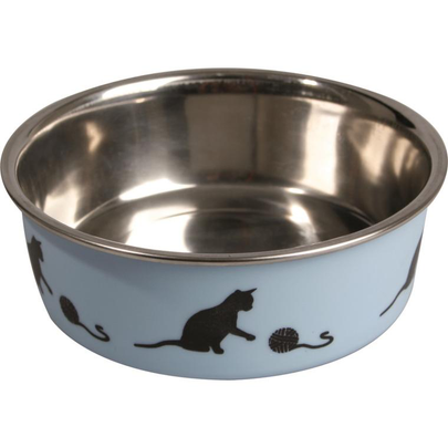 Meilleurs prix pour Mangeoire chat inox bleu Bella 10 cm – Flamingo