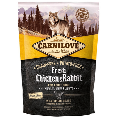 Meilleurs prix pour Croquettes Chien – Carnilove Adulte Sans Céréales Chicken & Rabbit – 1,5 kg