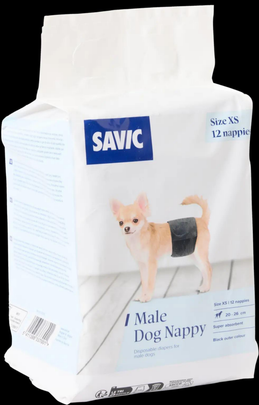 Meilleurs prix pour SAVIC-Savic Couches Pour Chien Mâle Jetables Coloris Noir - Taille XS 20 - 26 cm x 12 couches
