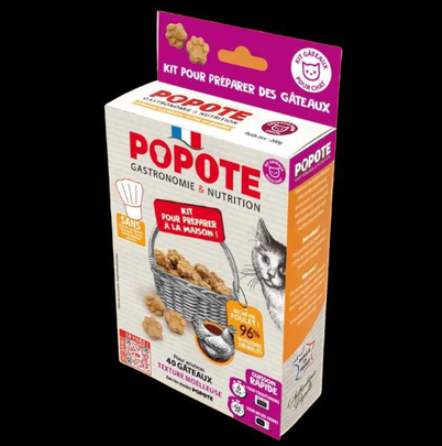 POPOTE-Popote Friandise Chat Kit de préparation au Poulet sans céréales - 200 gr