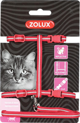 Laisse Chat – Zolux Kit Harnais et Laisse Rouge