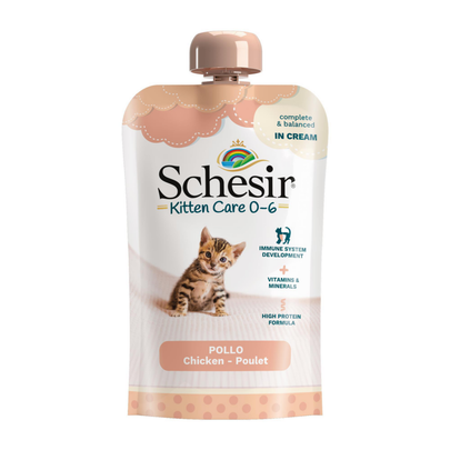 Comparer les prix de Sachet Chat - Schesir Kitten Care Cream Poulet -  150 gr