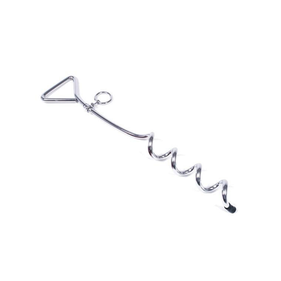 Piquet d'attache chien tire bouchon 45cm